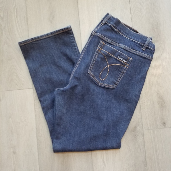 CK womens dark blue stretch denim bootcut jeans size 20W - Picture 3 of 13